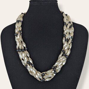 (2/$20) V. 6-Strand Faux Pearl Torsade Necklace